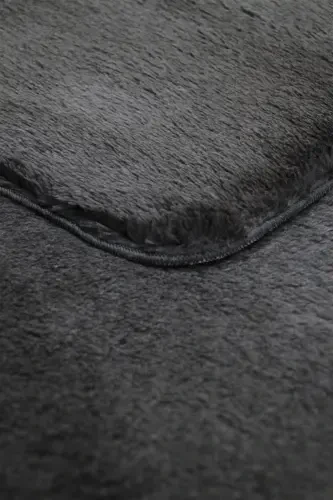 Anthracite Oval Postal Carpet Plush Soft Non-Slip Dot Base Antibacterial-Anthracite - 3