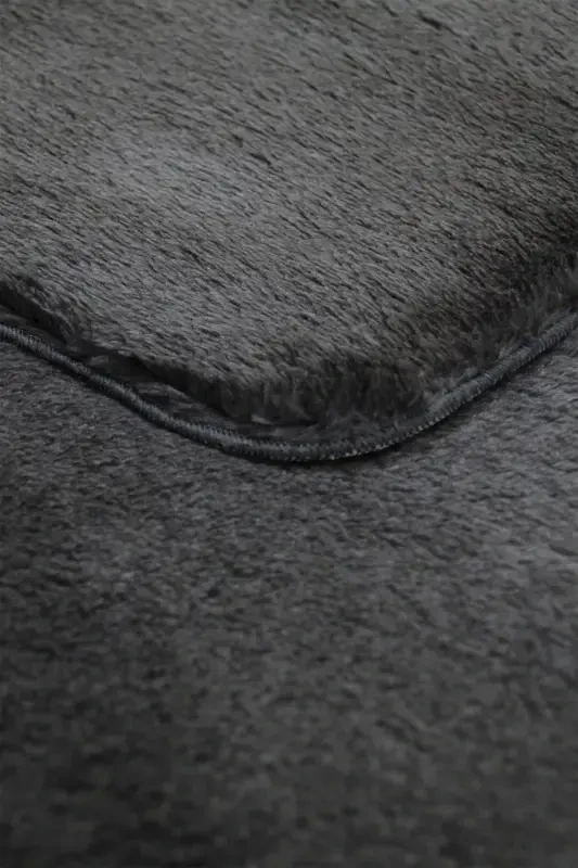 Anthracite Oval Postal Carpet Plush Soft Non-Slip Dot Base Antibacterial-Anthracite - 3