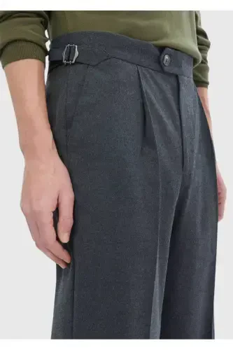 Anthracite Plain Weave Casual Trousers - 3