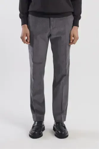 Anthracite Regular Fit 100% Cotton Corduroy Trousers 