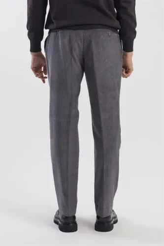 Anthracite Regular Fit 100% Cotton Velvet Trousers - 4