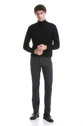 Anthracite Regular Fit Plain 5 Pocket Cotton Jeans - 2