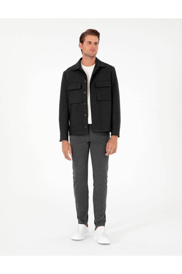 Anthracite Slim Fit Canvas Pants - 1