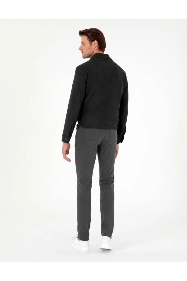 Anthracite Slim Fit Canvas Pants - 4