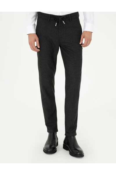 Anthracite Slim Fit Canvas Pants - PIERRE CARDIN (1)
