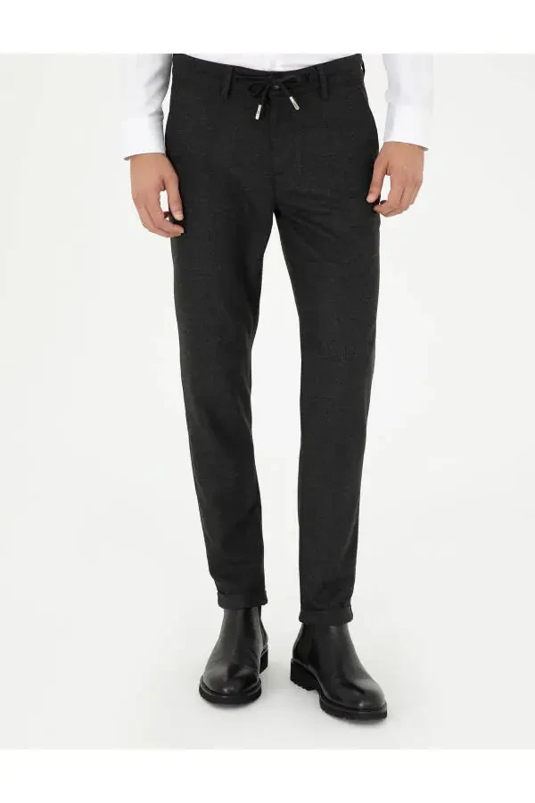 Anthracite Slim Fit Canvas Pants - 2