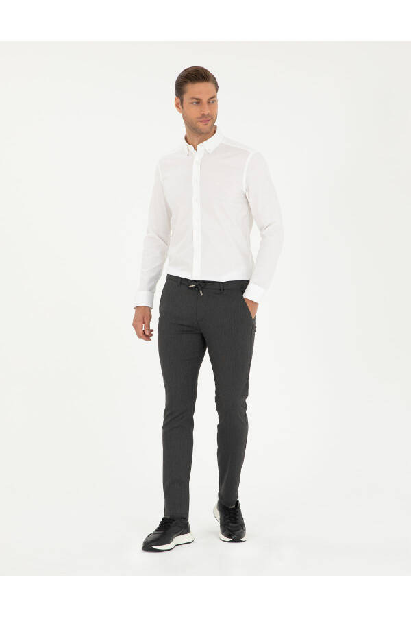 Anthracite Slim Fit Canvas Trousers - 3