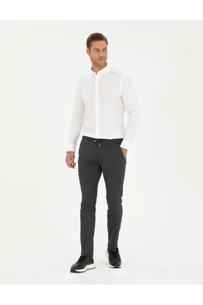 Anthracite Slim Fit Canvas Trousers - 3