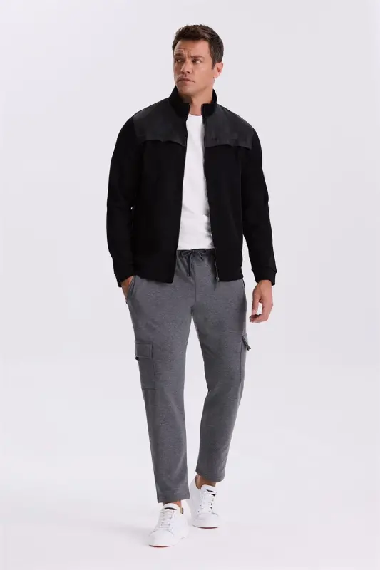 Anthracite Slim Fit Cotton Lycra Pocket Jogger - 2