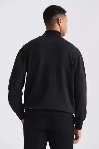 Anthracite Slim Fit Full Turtleneck Knitted Sweater - 4
