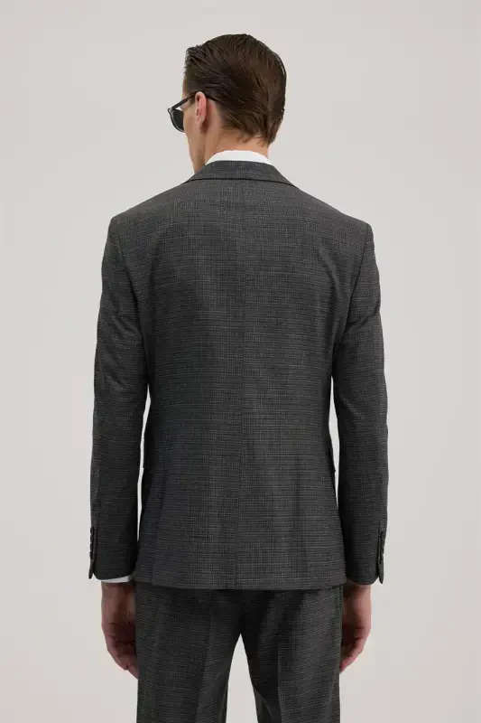 Anthracite Slim Fit Notch Lapel Vest Suit Combination - 4