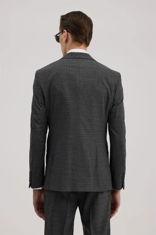 Anthracite Slim Fit Notch Lapel Vest Suit Combination - 4