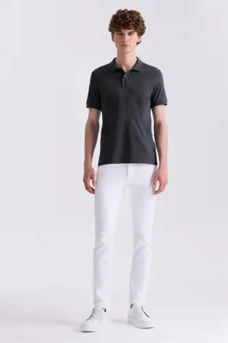 Anthracite Slim Fit Polo Collar T-Shirt - JAKAMEN (1)