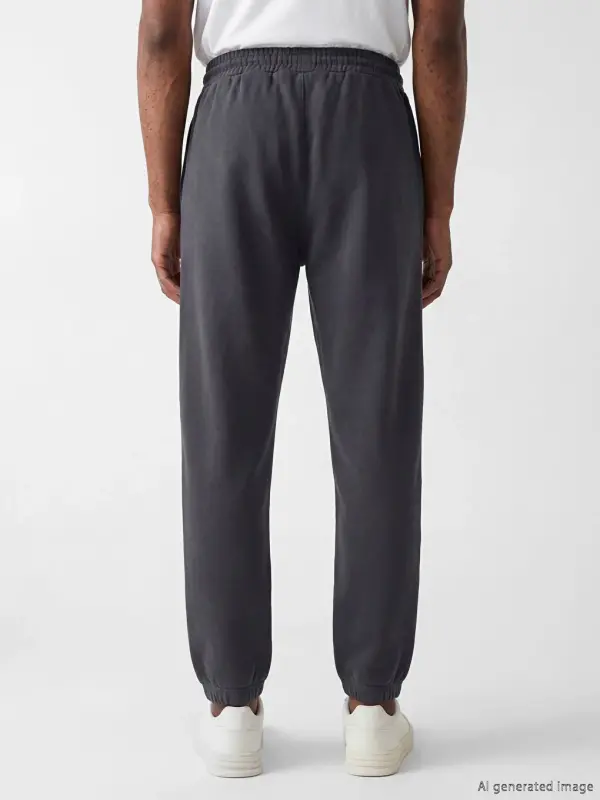 Anthracite Standard Fit Men's Jogger Sweatpants-Anthracite - 4