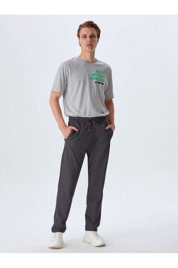Anthracite Sweatpants with Elastic Waistband - 1