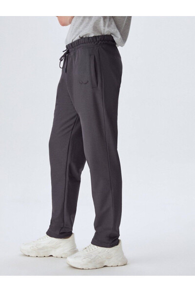 Anthracite Sweatpants with Elastic Waistband - 5