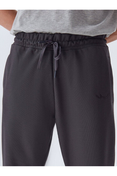 Anthracite Sweatpants with Elastic Waistband - 6