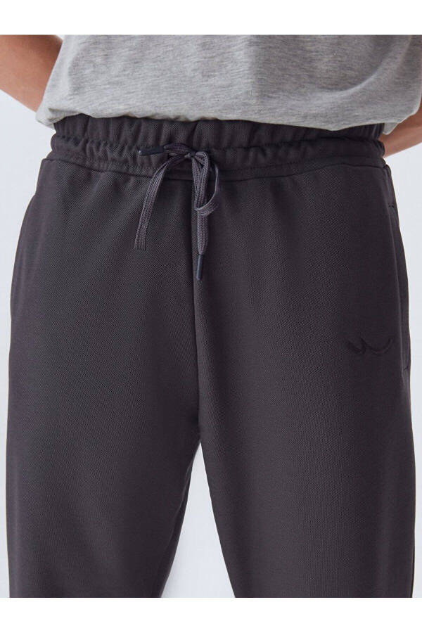 Anthracite Sweatpants with Elastic Waistband - 6