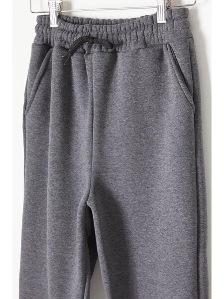 Anthracite Three-Thread Fleece Lined Elastic Waistband Children's Sweatpants 16763 - LC WAIKIKI (1)