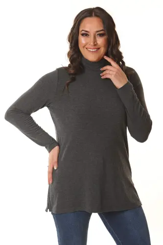Anthracite Turtleneck Knitwear - BÜYÜKBEDENIZ (1)