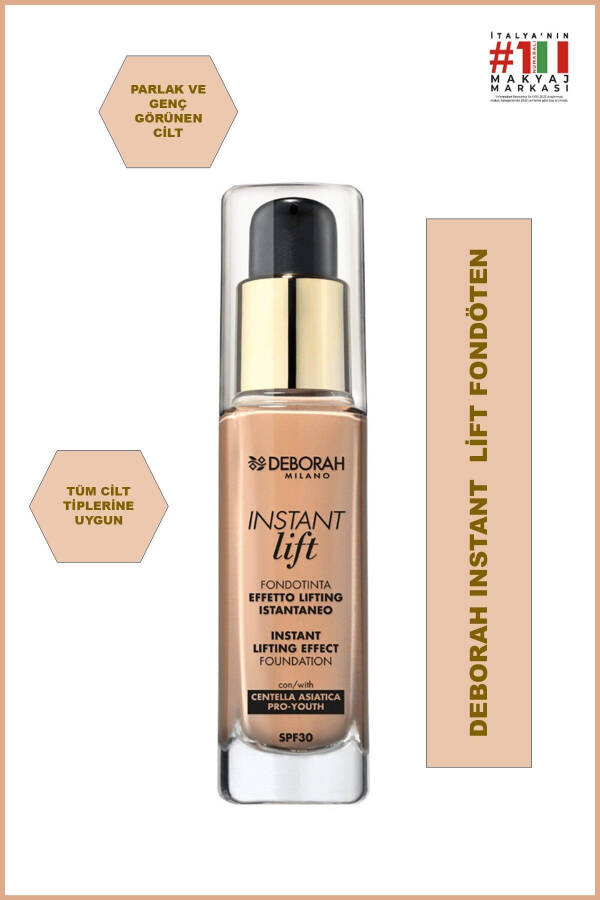 Anti-Aging + Vitamin-Enriched Instant Lift Foundation Sand No: 03 / SPF 30 Protection - 1