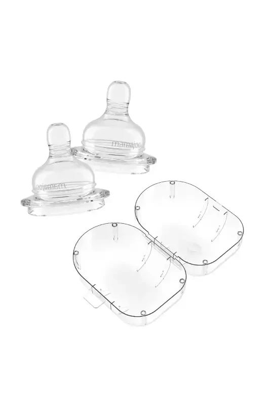 Anti-Colic Baby Bottles Nipples, 12 Months+, Fast Flow, 2 Pack - MAMAJOO