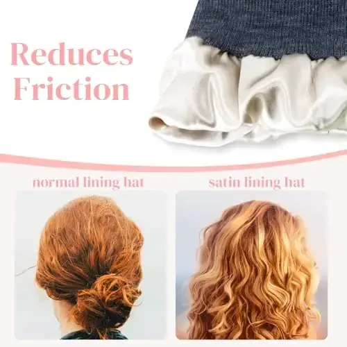 ANTI-REBOUNDUMBRE Ayollar Erkaklar uchun Satin Qoplamali Shapka Qishki Shlyapa Ipak Astarli Issiq Manjetli Shapka Trikotaj Shlyapalar - 2
