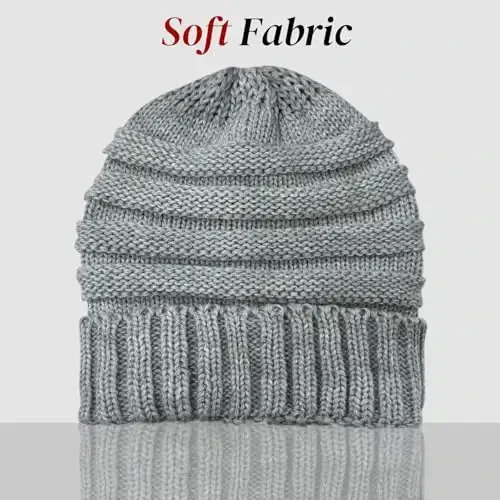 ANTI-REBOUNDUMBRE Winter Hats for Women Warm Beanies Soft Cable Knit Beanie for Women Skull Cap - ANTI-REBOUNDUMBRE (1)