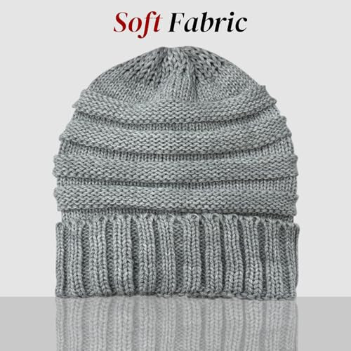 ANTI-REBOUNDUMBRE Winter Hats for Women Warm Beanies Soft Cable Knit Beanie for Women Skull Cap - 3