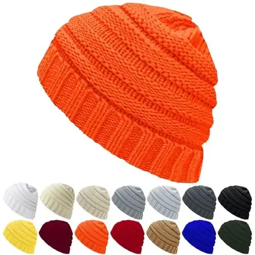 ANTI-REBOUNDUMBRE Winter Hats for Women Warm Beanies Soft Cable Knit Beanie for Women Skull Cap - 1