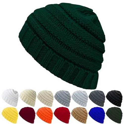 ANTI-REBOUNDUMBRE Winter Hats for Women Warm Beanies Soft Cable Knit Beanie for Women Skull Cap - MODAZONE