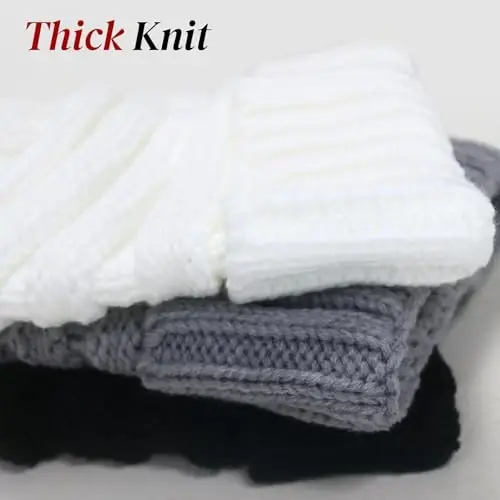 АНТИ-REBOUNDUMBRE Зимние шапки для женщин Теплые шапки Мягкие вязаные шапки для женщин Шапка-бини Skull Cap - 5