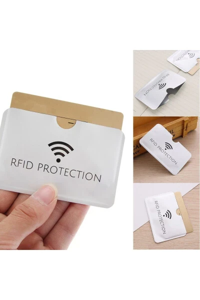 Anti Rfid Kimlik Kartı Tutucu Lazer Alüminyum Cüzdan Engelleme Okuyucu Kilidi Anti-hırsızlık - Modazone (1)