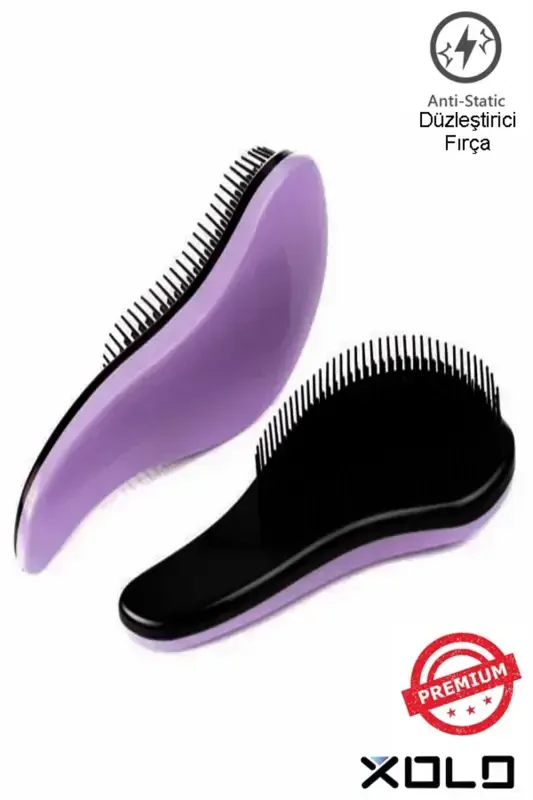 Anti Static Straightening Comb Wide Tooth Detangler Hair Brush STRK501-PURPLE - 1