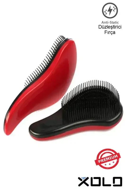 Anti Static Straightening Comb Wide Toothed Hair Flattener Hair Brush STRK501-RED - Modazone