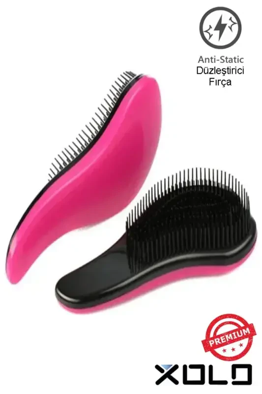 Anti Static Straightening Comb Wide-Toothed Hair Straightener Hair Brush STRK501-FUCHSIA - Modazone