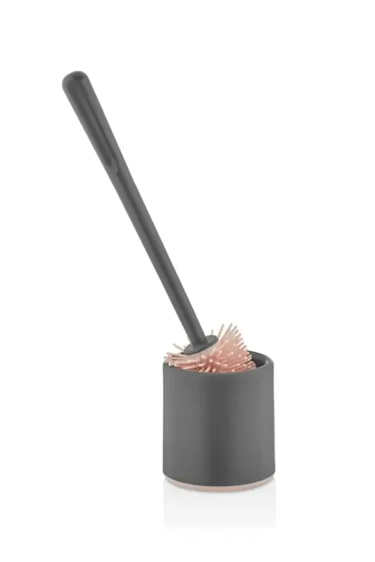 Antibacterial Silicone Tip Cylinder Toilet Brush Set - Toilet and Toilet Cleaning Brush - EARABUL