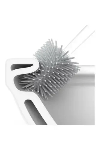 Antibacterial Silicone Tip Cylinder Toilet Brush Set - Toilet and Toilet Cleaning Brush - EARABUL (1)