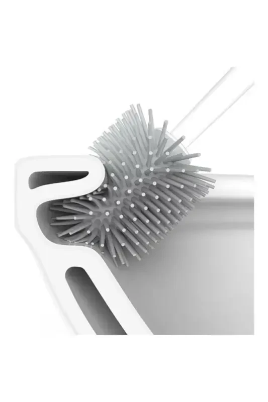 Antibacterial Silicone Tip Cylinder Toilet Brush Set - Toilet and Toilet Cleaning Brush - 2