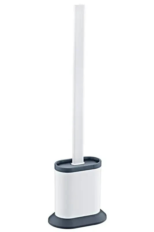 Antibakteriyel Silikon Uçlu Tuvalet Fırçası Seti - Tuvalet Ve Klozet Temizleme Fırçası - Beyaz - 2