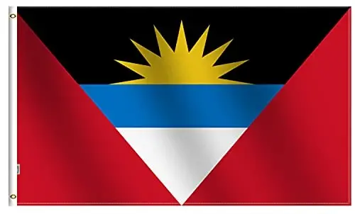 Antigua va Barbuda bayrog'i 3x5 Ft Ochiq havoda Katta, O'rtacha Ochiq havoda Ikkala tomoni Og'ir 100D Polyester, Tuval sarlavhasi va Ikki marta tikilgan - Oson ko'rsatish uchun guruch grometlari, Antiguan Barbudan bayroqlari - RHUNGIFT