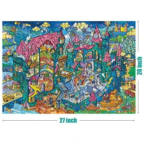 ANTELOPE 1000 Piece Puzzle Bundle, Young Adult, Cardboard, Pets and Entertainment Theme, 3 in 1 Set - Dog Park, Drive in Movie, Cat Castle - 5