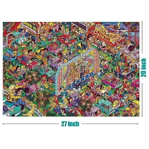 Antelope 2 in 1 1000 Piece Puzzle Bundle - Drive in Movie & Roller Coaster Jigsaw Puzzles - 3