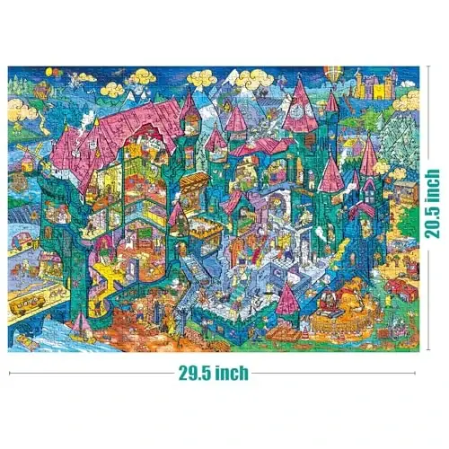 ANTELOPE 3 in 1 1000 Piece Puzzle Bundle - Roller Coaster, Drive in Movie, Cat Castle - 3000 Piece Jigsaw Puzzle, 3 Count, 15 Years and Up - 5