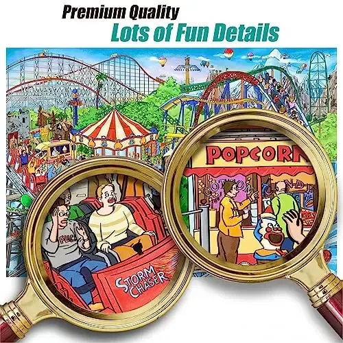 Antilopa - Kattalar uchun 1000 dona jumboq, Roller Coaster Jigsaw Puzzles 1000 dona, Mavzuli Park Jumboq, Yuqori aniqlik, Mat qoplama, Silliq qirralar, Changsiz Qiziqarli Jumboqlar - 4
