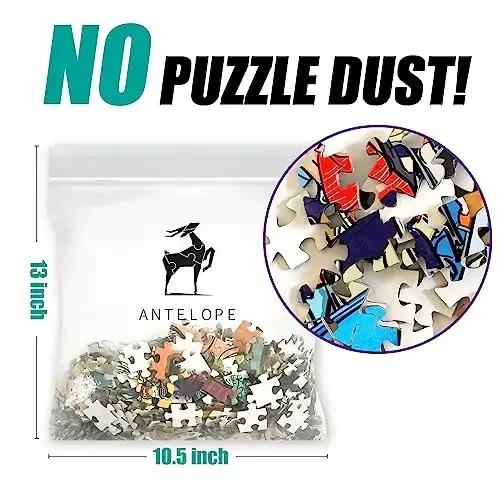 Antilopa - Kattalar uchun 1000 dona jumboq, Roller Coaster Jigsaw Puzzles 1000 dona, Mavzuli Park Jumboq, Yuqori aniqlik, Mat qoplama, Silliq qirralar, Changsiz Qiziqarli Jumboqlar - 5