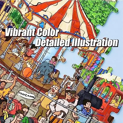 Antilopa - Kattalar uchun 1000 dona jumboq, Roller Coaster Jigsaw Puzzles 1000 dona, Mavzuli Park Jumboq, Yuqori aniqlik, Mat qoplama, Silliq qirralar, Changsiz Qiziqarli Jumboqlar - 3