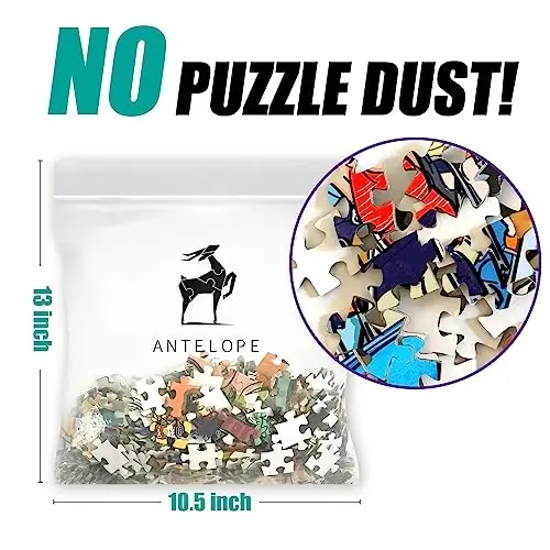 Antilopa - Kattalar uchun 1000 dona jumboq, Roller Coaster Jigsaw Puzzles 1000 dona, Mavzuli Park Jumboq, Yuqori aniqlik, Mat qoplama, Silliq qirralar, Changsiz Qiziqarli Jumboqlar - 5