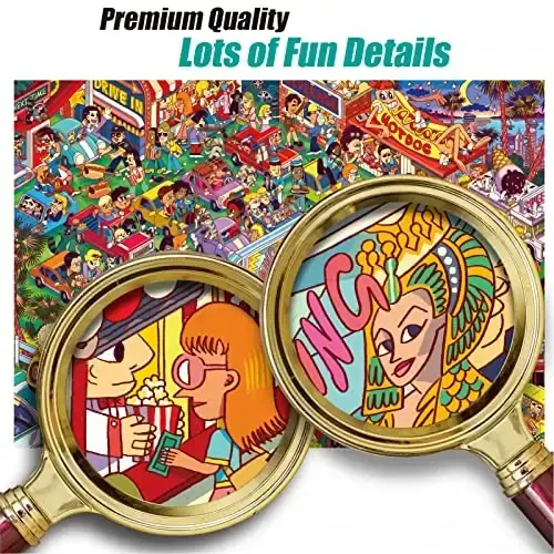 Antilopa - Kattalar uchun 1000 qismli boshqotirma, Drive-in Movie Jigsaw Puzzles 1000 Pieces - 1000 Pieces Yuqori aniqlik, mat qoplama, silliq qirralar, changsiz boshqotirma - 4