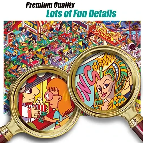 Antilopa - Kattalar uchun 1000 qismli boshqotirma, Drive-in Movie Jigsaw Puzzles 1000 Pieces - 1000 Pieces Yuqori aniqlik, mat qoplama, silliq qirralar, changsiz boshqotirma - 4